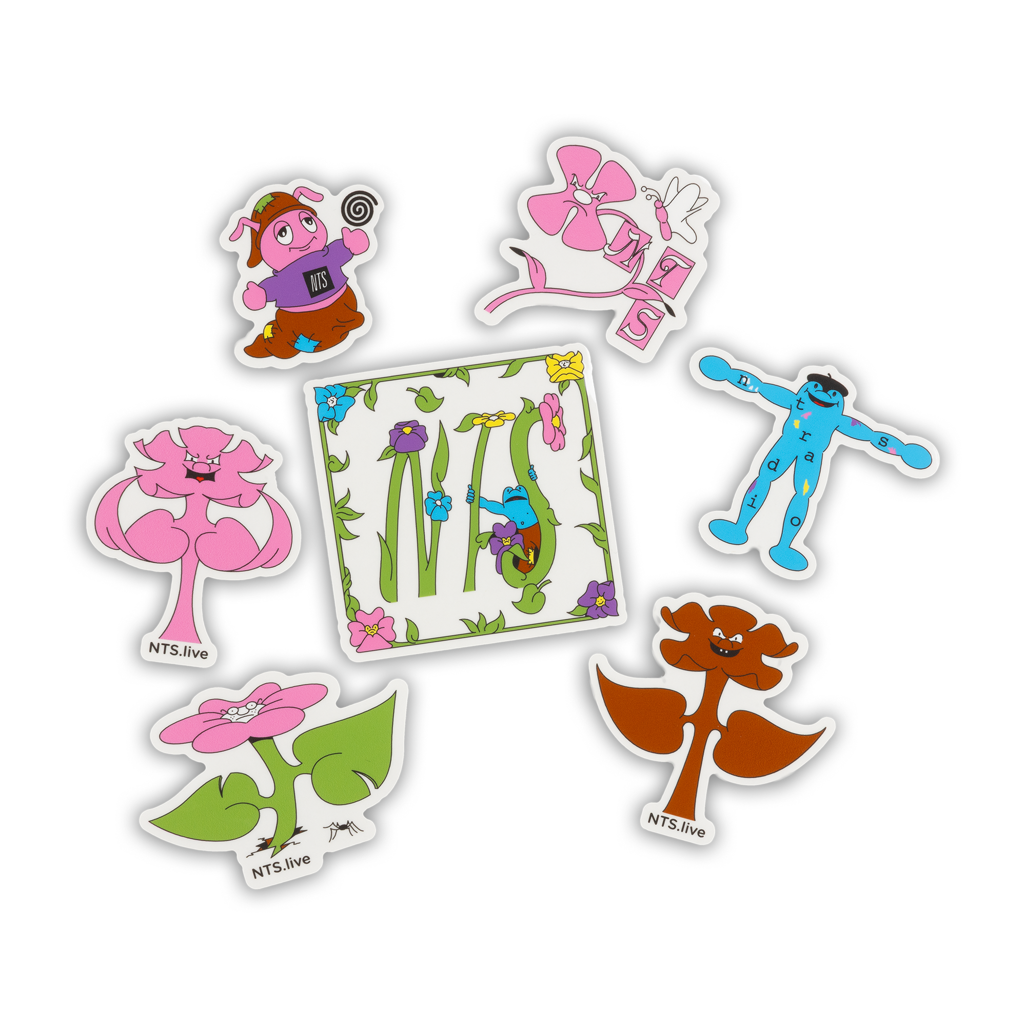 NTS RADIO - Flower Sticker Pack - Multi-Coloured