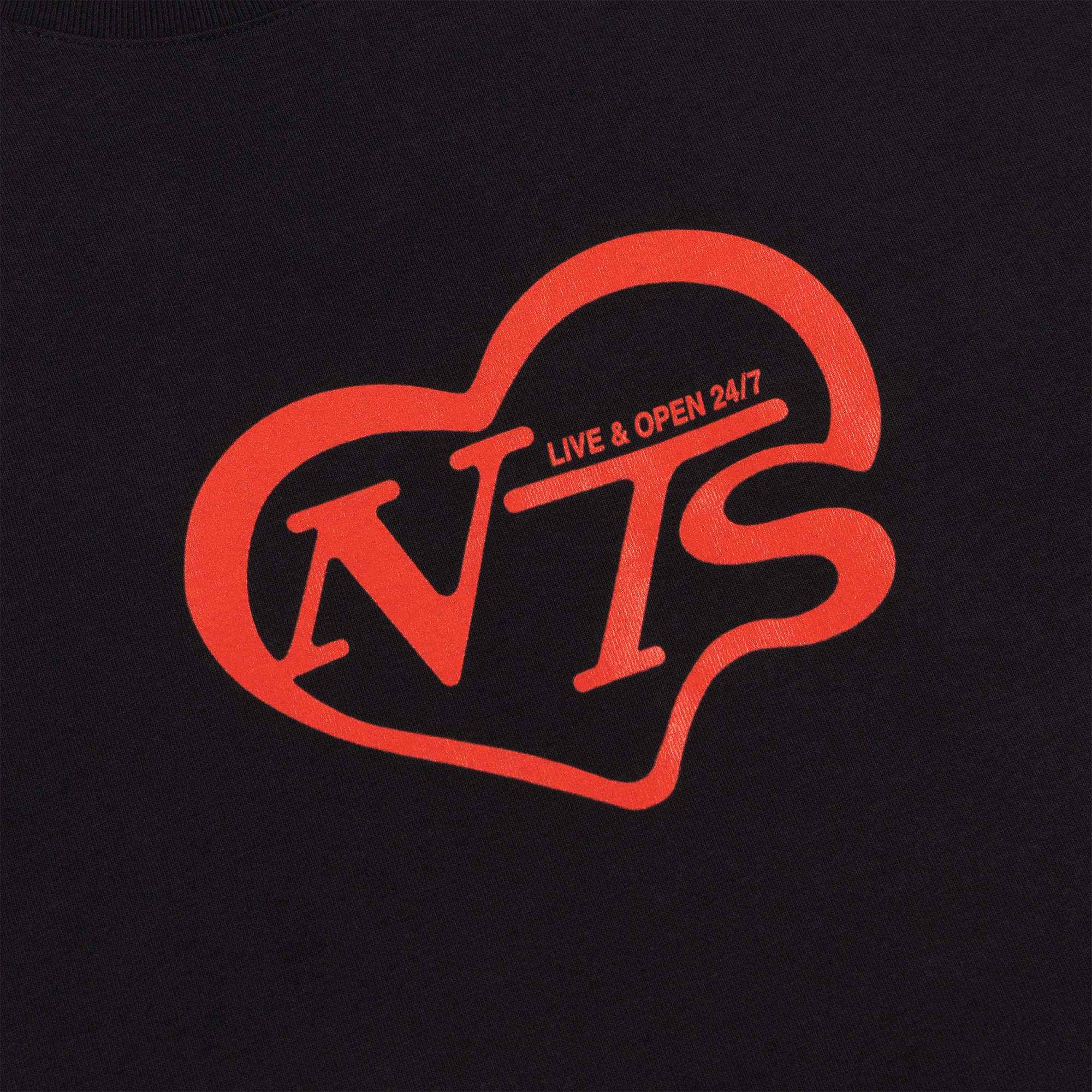 NTS RADIO - Live and Open 24/7 Tee - Black