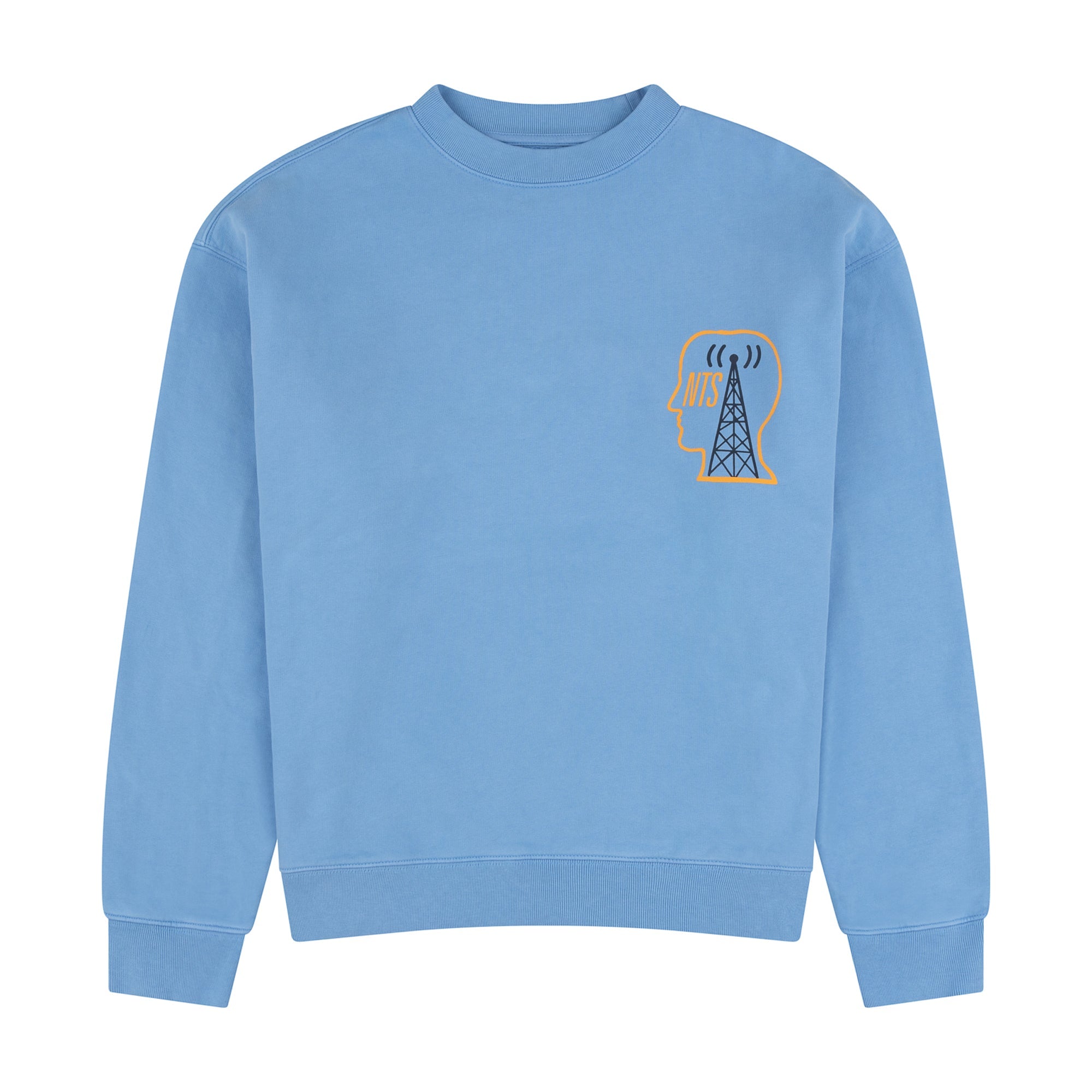 BRAIN DEAD X NTS LIGHT BLUE CREWNECK
