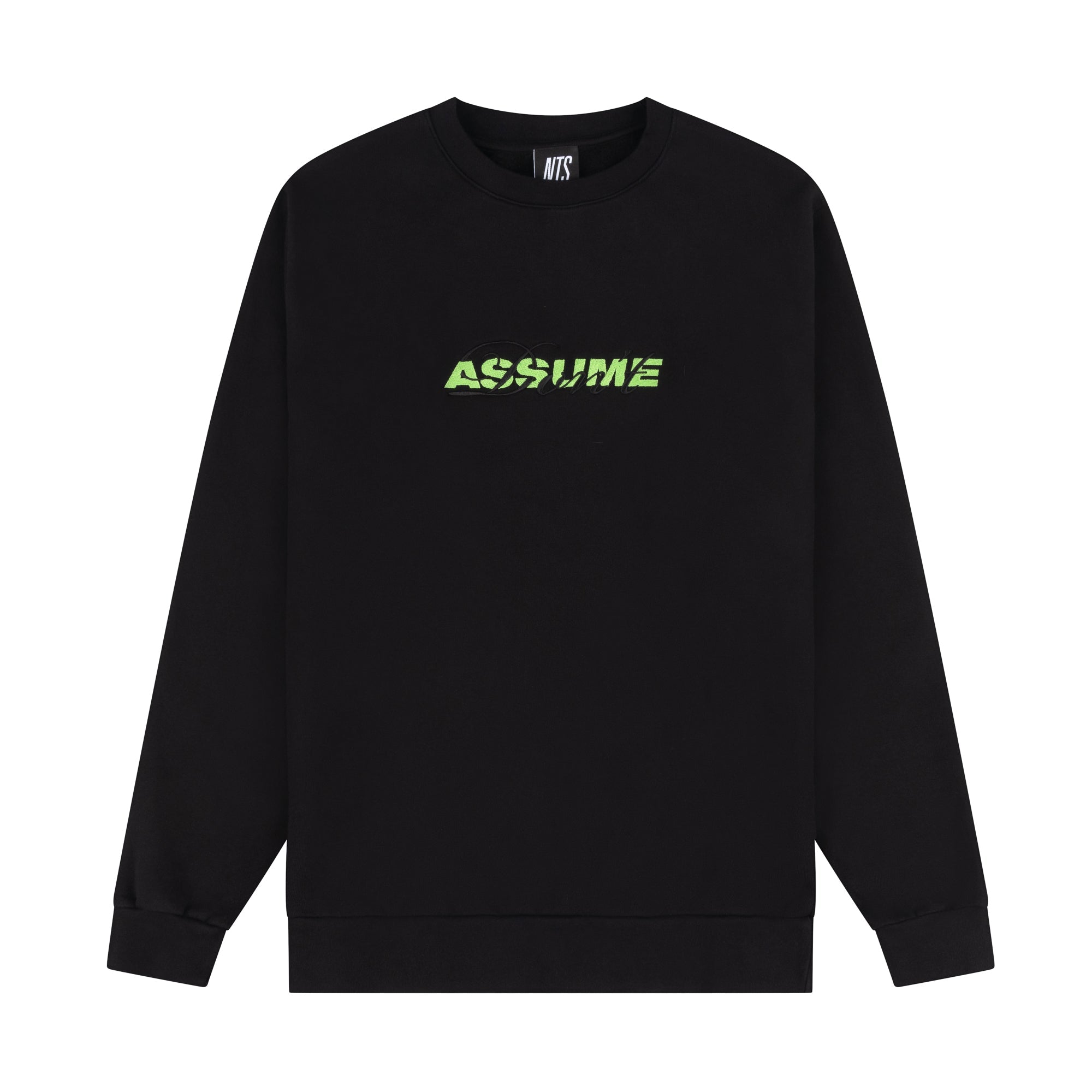 DON'T ASSUME BLACK CREWNECK SWEATSHIRT