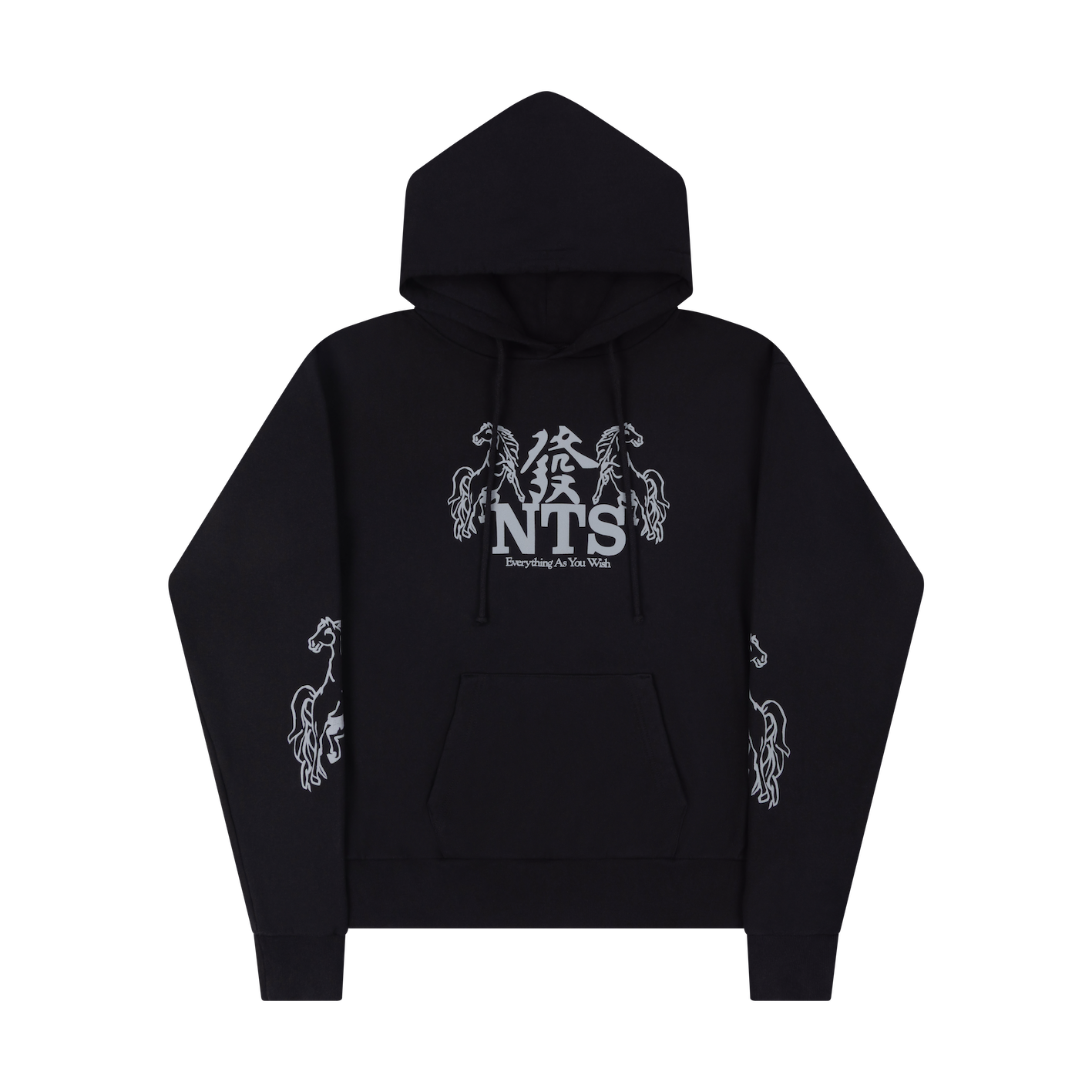 Flaming Horse Hoodie - Black - NTS
