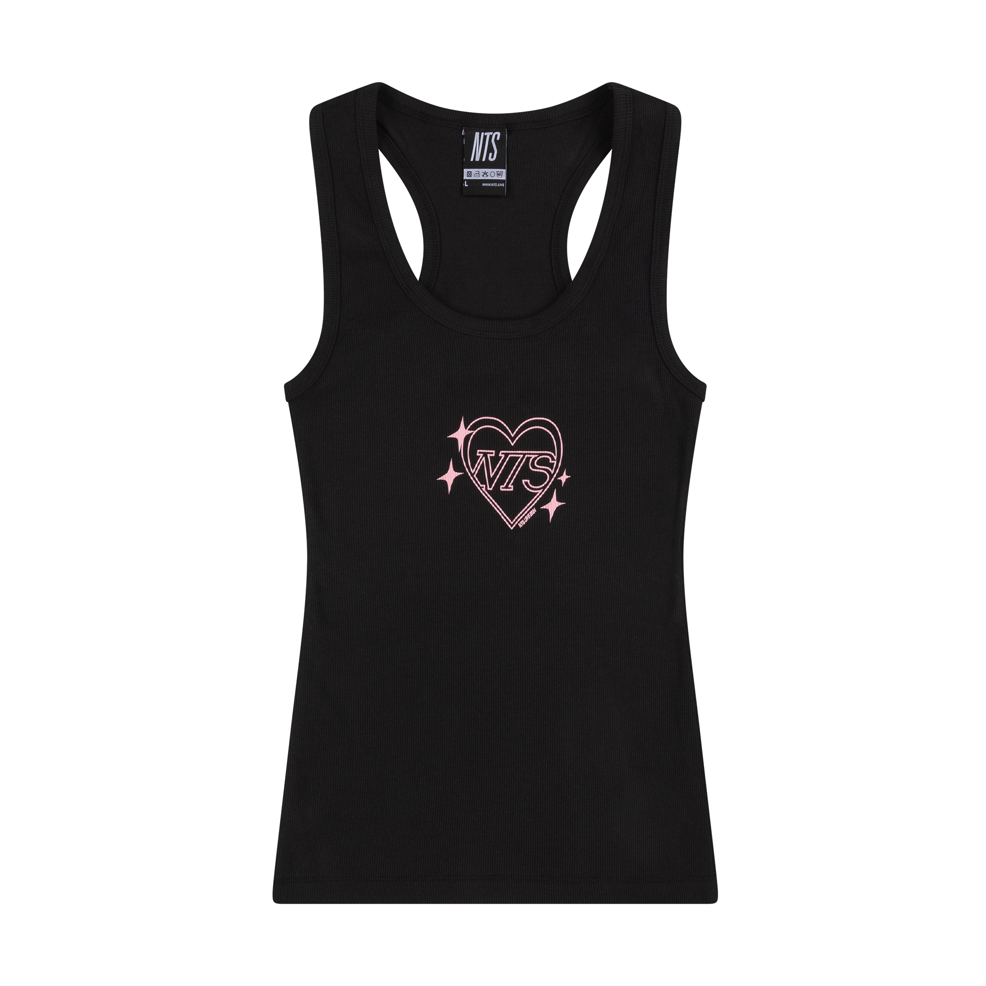 NTS RADIO - Sparkle Heart Tank Top - Black