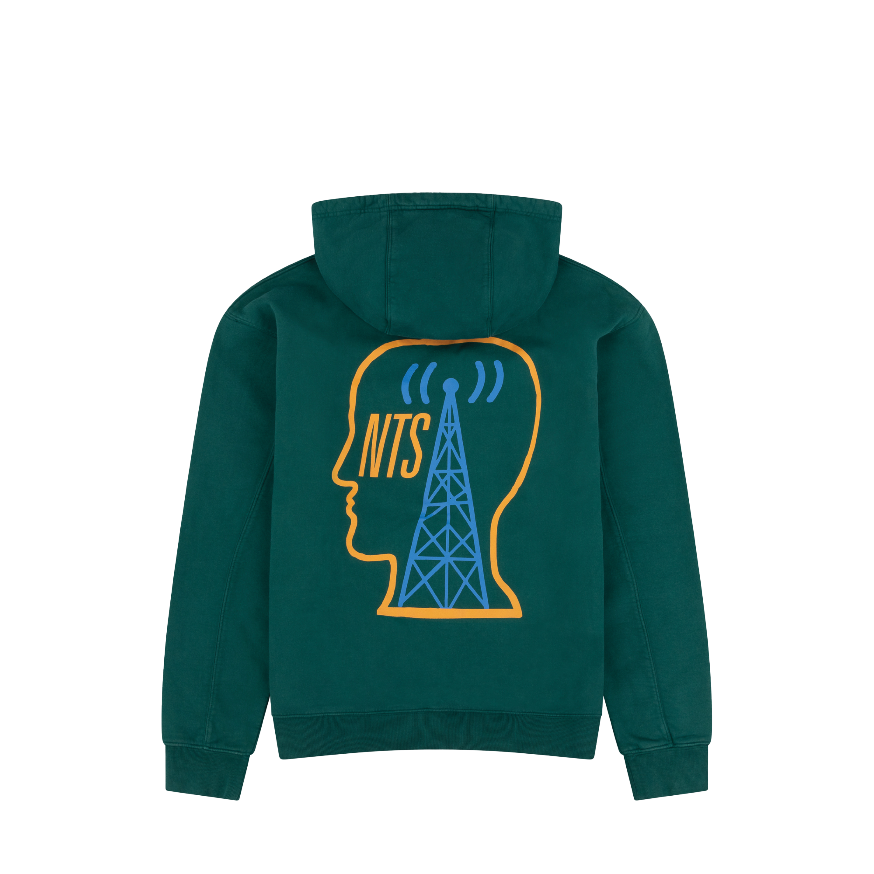 NTS RADIO - BRAIN DEAD X NTS EAR WORMS ONLY FOREST GREEN HOODIE