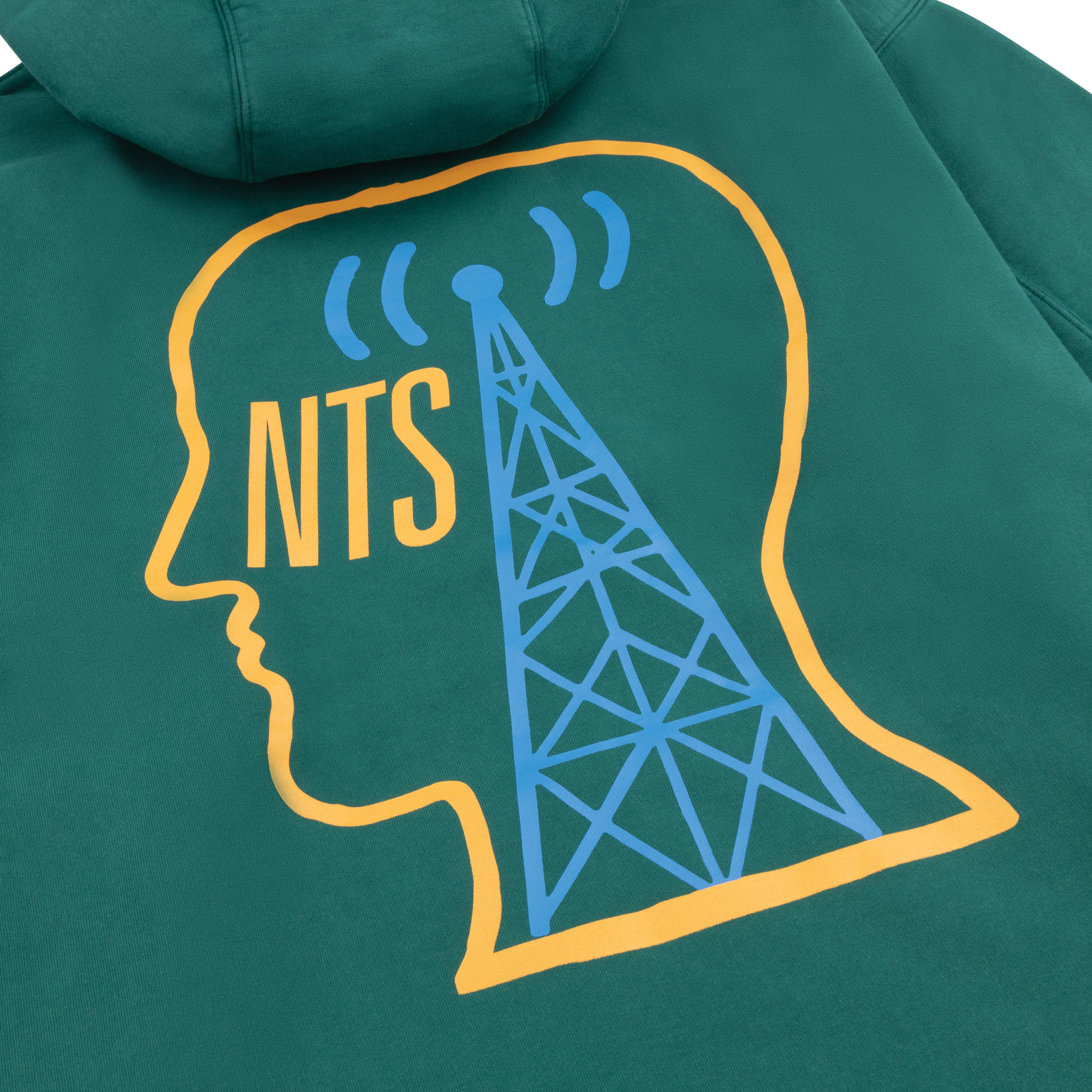 NTS RADIO - BRAIN DEAD X NTS EAR WORMS ONLY FOREST GREEN HOODIE