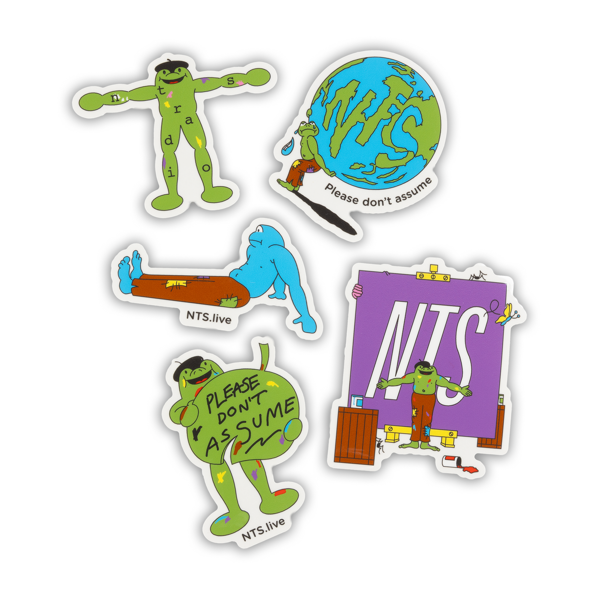 NTS RADIO - Frog Sticker Pack - Multi-Coloured.