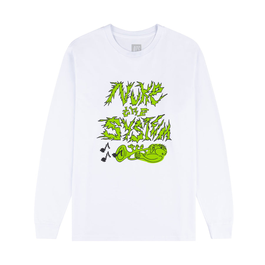 NUKE THE SYSTEM WHITE LONGSLEEVE