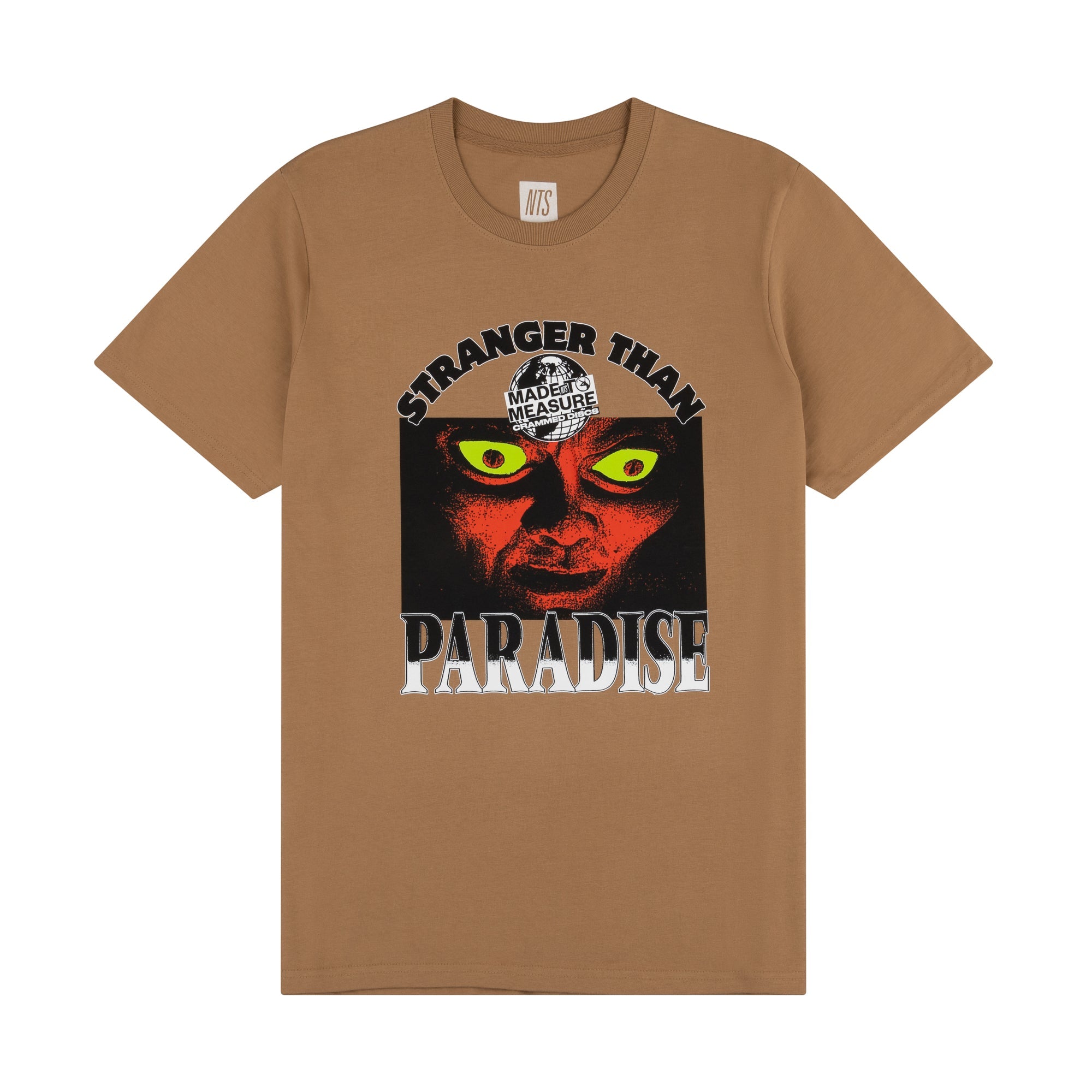 CRAMMED DISCS X NTS STRANGER THAN PARADISE T-SHIRT - CAMEL