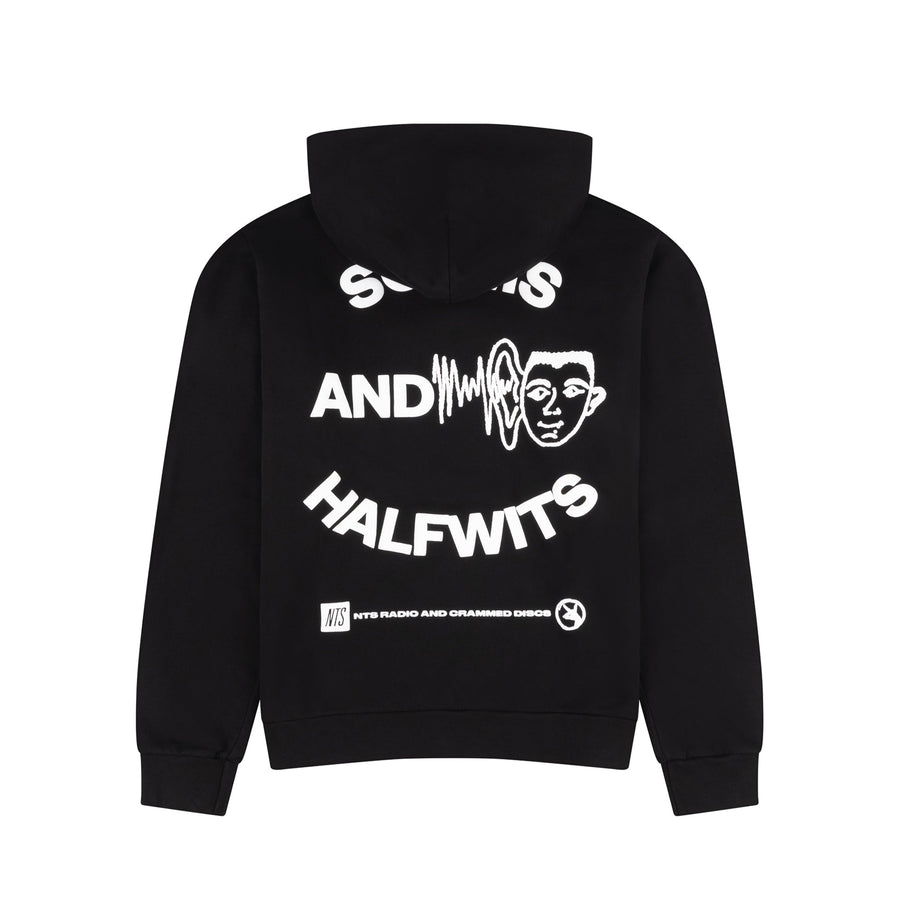 CRAMMED DISCS X NTS SCUMS AND HALFWITS HOODIE - BLACK