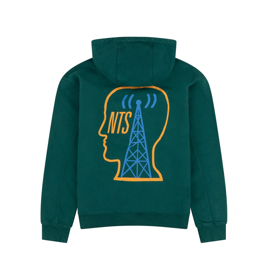 BRAIN DEAD X NTS EAR WORMS ONLY FOREST GREEN HOODIE