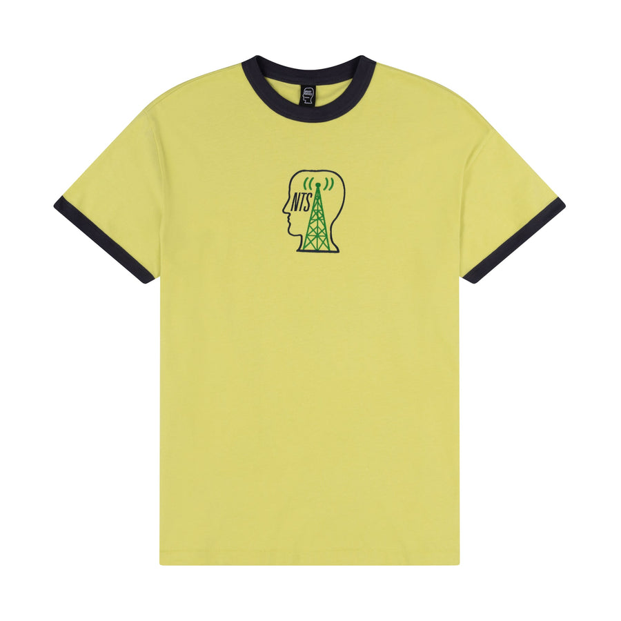 BRAIN DEAD X NTS LIGHT GREEN RINGER TEE