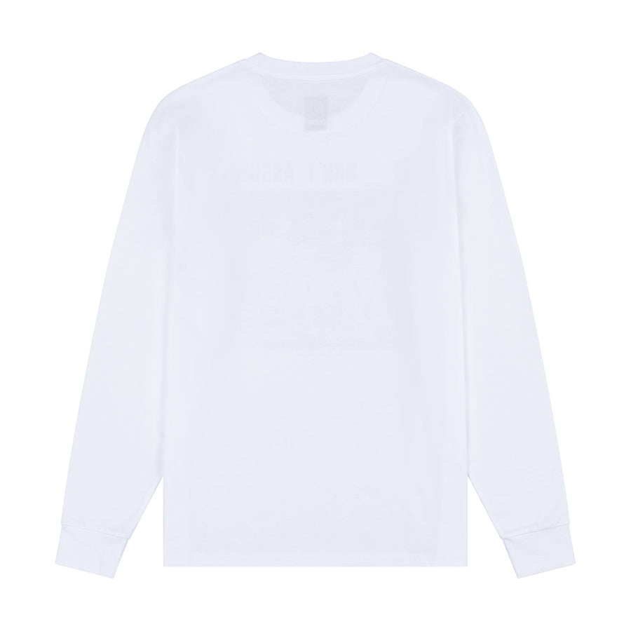 DON'T ASSUME OG WHITE LONGSLEEVE TEE