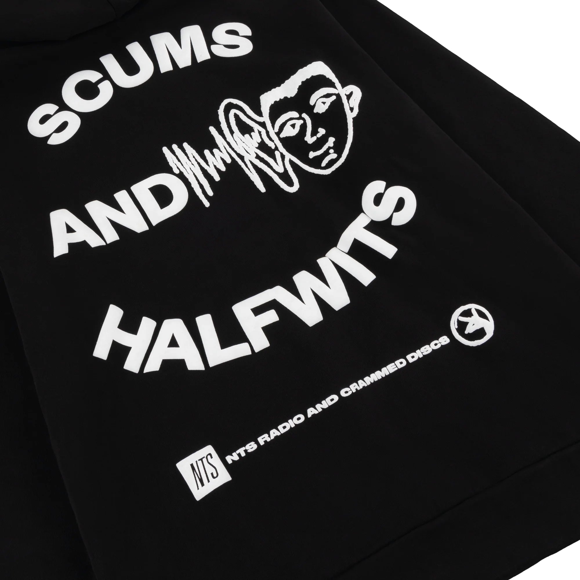 NTS RADIO - CRAMMED DISCS X NTS SCUMS AND HALFWITS HOODIE - BLACK