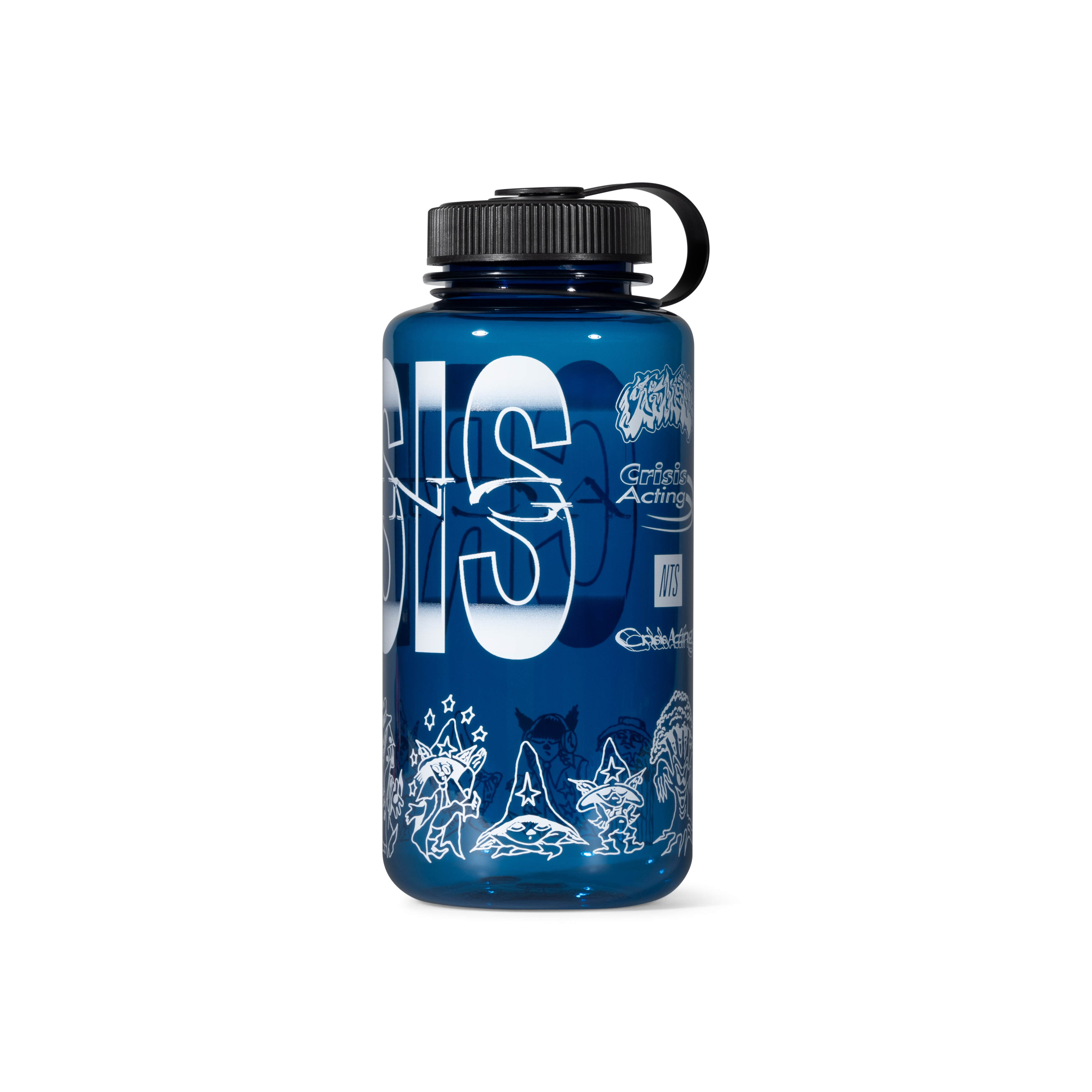 NTS RADIO - Crisis Acting x NTS Crisis Creatures Water Bottle - Blue