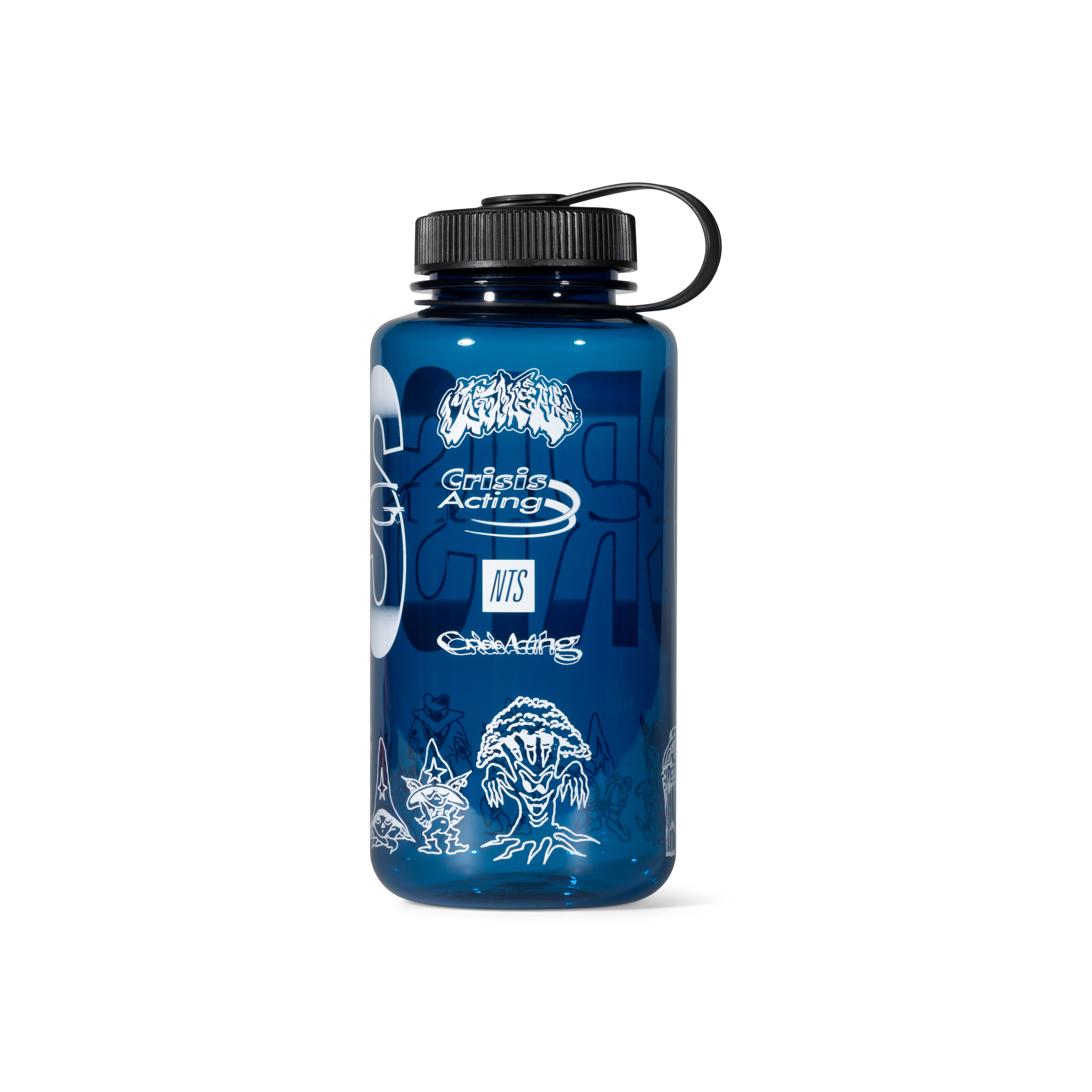 NTS RADIO - Crisis Acting x NTS Crisis Creatures Water Bottle - Blue