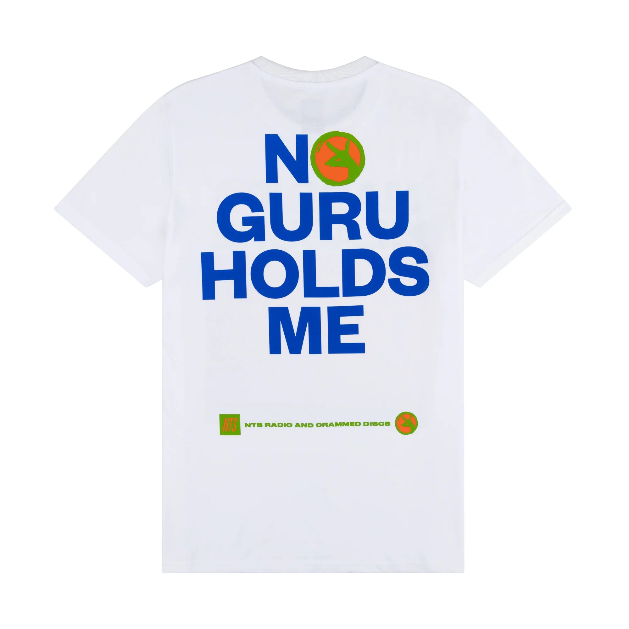 NTS RADIO - CRAMMED DISCS X NTS NO GURU HOLDS ME T-SHIRT -  WHITE