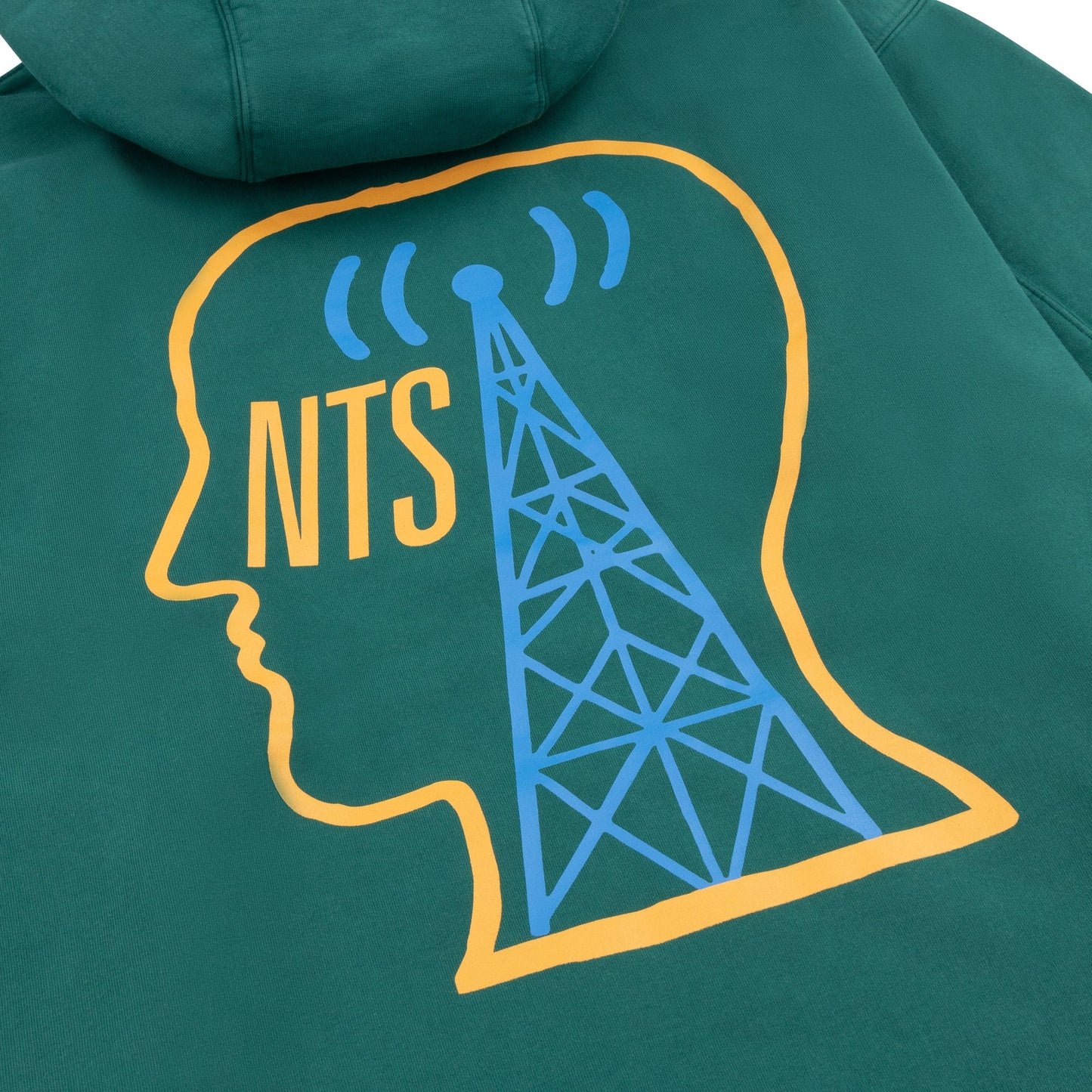 BRAIN DEAD X NTS EAR WORMS ONLY FOREST GREEN HOODIE