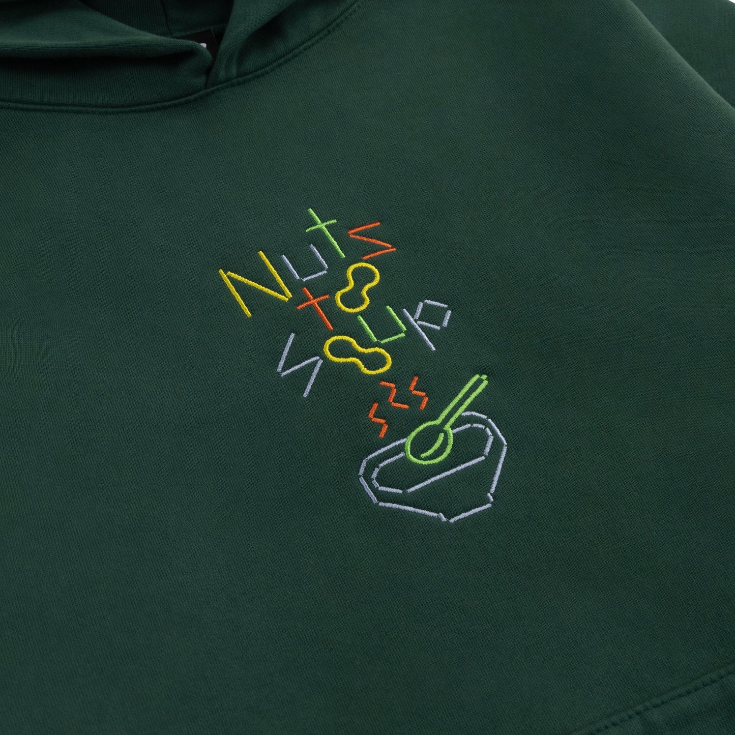 NUTS TO SOUP STICKS GREEN HOODIE